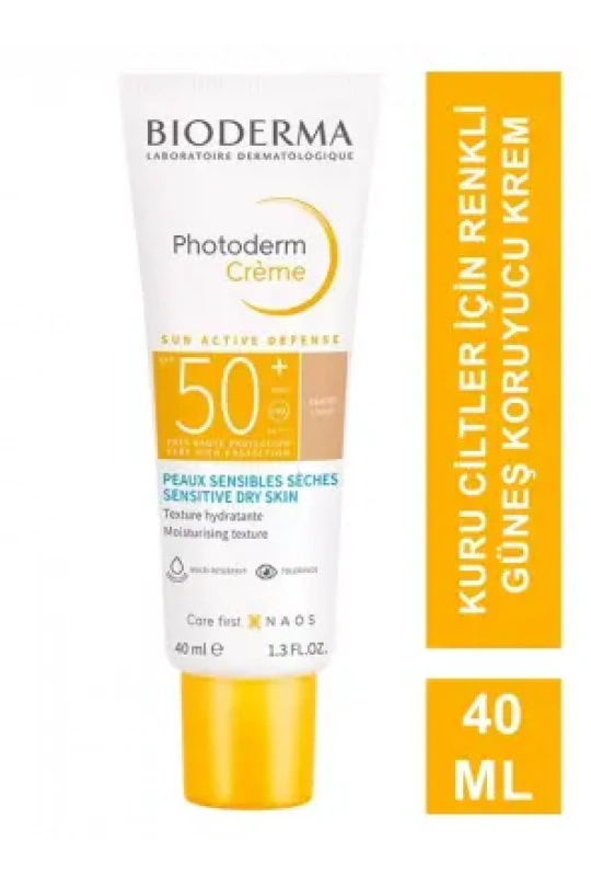 Bioderma Photoderm Creme Renkli Kuru Ciltler için Yüksek Korumalı SPF50+ Yüz Güneş Kremi 40 ml