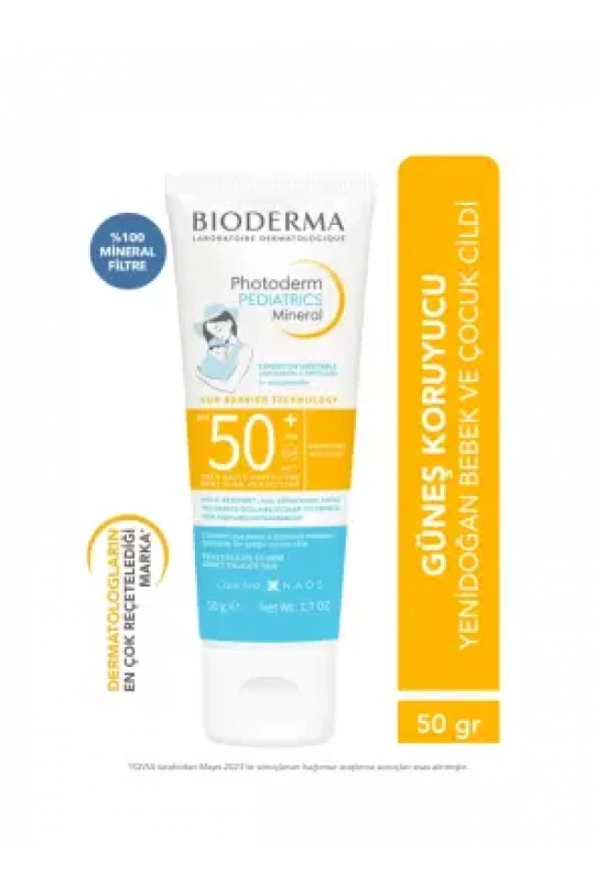 Bioderma Photoderm Pediatrics Yenidoğan Bebek, Çocuk SPF50+ Yüksek Koruma Mineral Güneş Kremi 50 gr