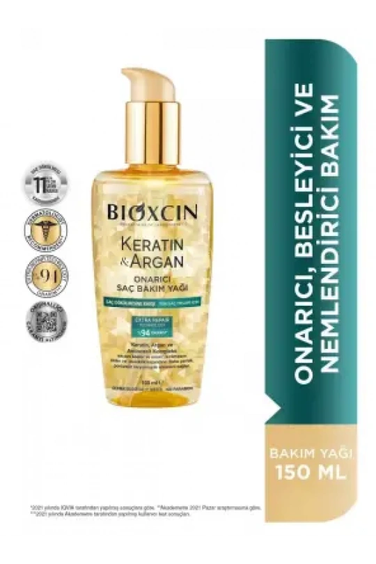 Bioxcin Keratin & Argan Onarıcı Saç Bakım Yağı 150 ml