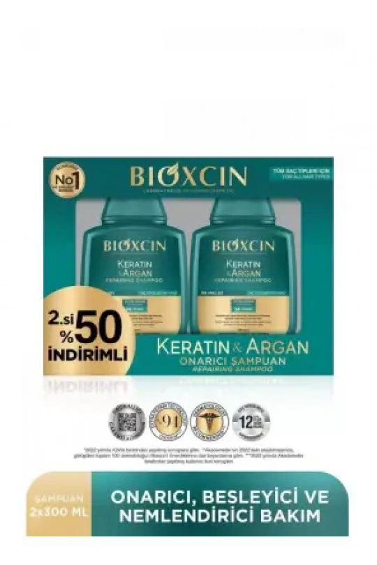Bioxcin Keratin&Argan Şampuan 300ml - 2.si %50 İndirimli
