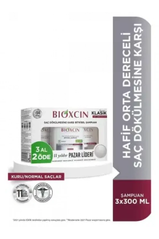 Bioxcin Klasik Şampuan Kuru-Normal Saçlar 3 al 2 öde