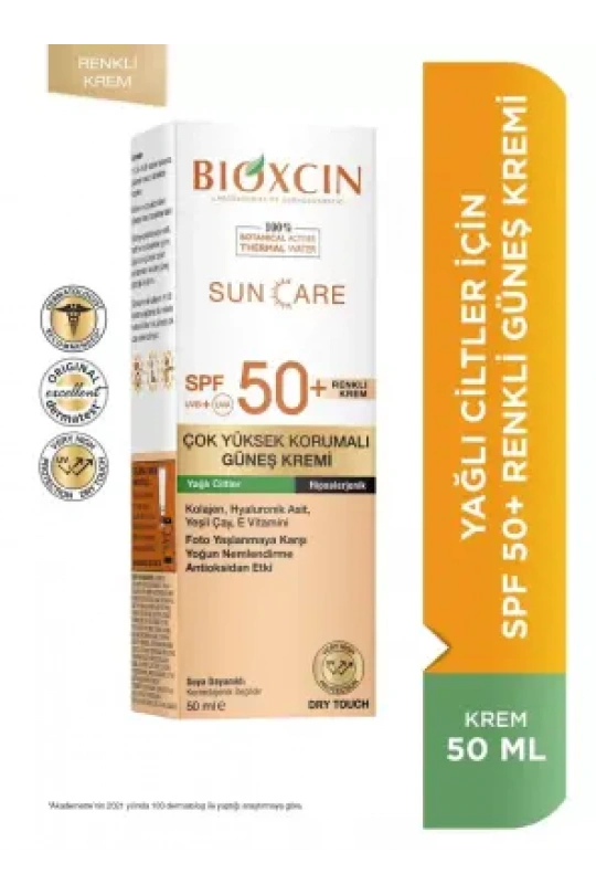Bioxcin Sun Care Yağlı Ciltler İçin Renkli Güneş Kremi Spf50+ 50ml