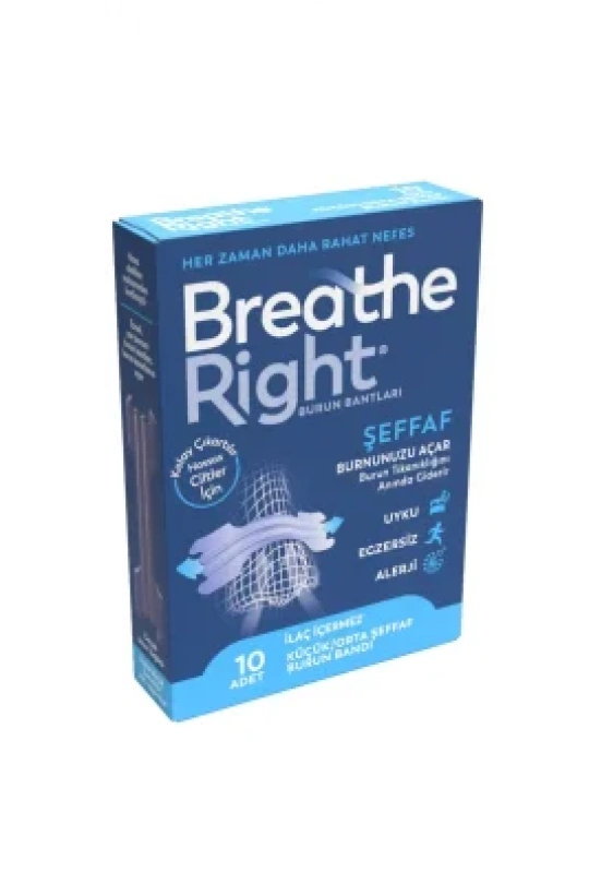 Breathe Right Şeffaf Küçük/Orta Burun Bandı 10 Adet