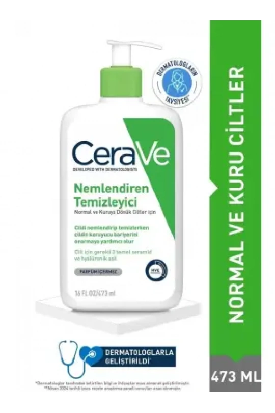 CeraVe Hydrating Nemlendiren Temizleyici Seramid & Hyalüronik Asit Kuru & Normal Ciltler Yüz Vücut 473ml