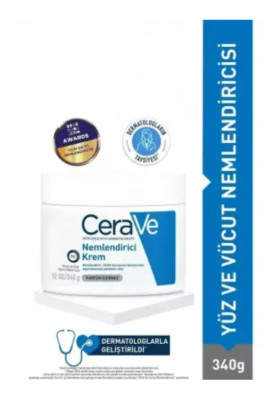 CeraVe Nemlendirici Krem Kuru Ciltler Seramid ve Hyalüronik Asit İçerikli Yüz Vücut 340gr