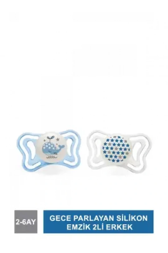Chicco PhysioForma Light Gece Parlayan Silikon Emzik 2li 2-6 Ay Erkek