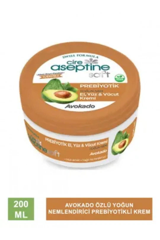 Cire Aseptine Soft Avokado Özlü Yoğun Nemlendirici Prebiyotikli Krem 200 ml