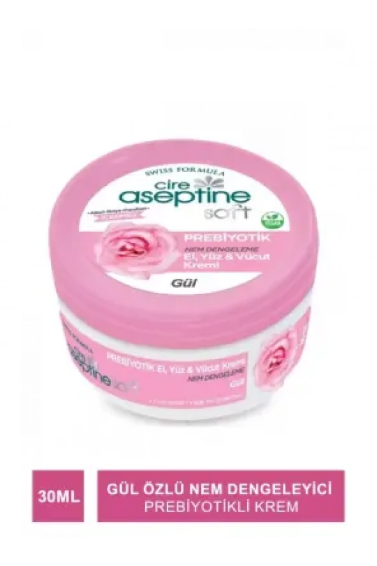 Cire Aseptine Soft Gül Özlü Nem Dengeleyici ve Besleyici Prebiyotikli Krem 30 ml