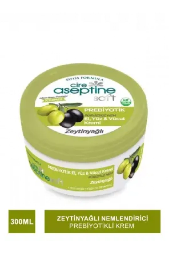 Cire Aseptine Soft Zeytinyağlı Nemlendirici Pürüzsüzleştirici Prebiyotikli Krem 300 ml
