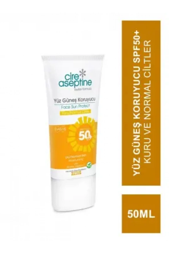 Cire Aseptine Sun Yüz Güneş Koruyucu Spf50+ Kuru ve Normal Ciltler 50 ml