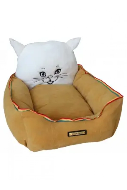 Daisy Kedi Başlıklı Minderli Yatak