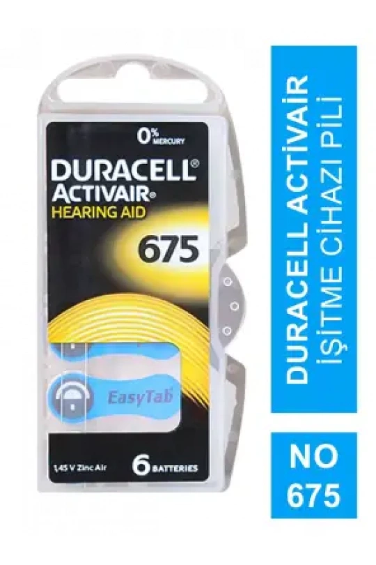 Duracell Activair İşitme Cihazı Pili 6lı No: 675