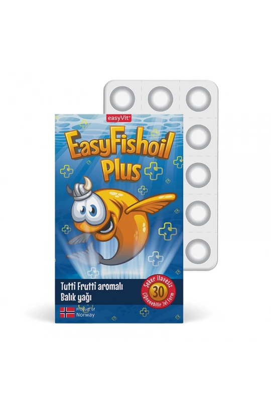 EasyFishoil Plus Omega 3 - Tutti Frutti - Çiğnenebilir 30 Jel Tablet