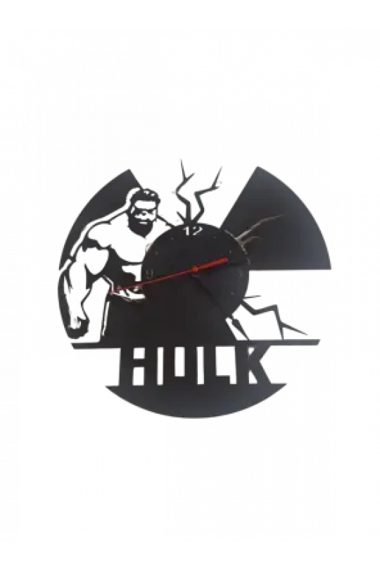 Ebruli Sanat Tasarım Hulk Temalı Ahşap Duvar Saati