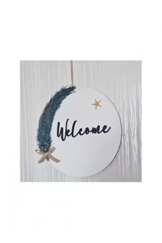 Ebruli Sanat Tasarım  Welcome  Kapı Süsü - Yuvarlak -