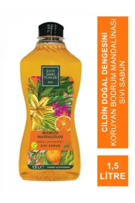 Eyüp Sabri Tuncer Doğal Zeytinyağlı Sıvı Sabun Bodrum Mandalinası 1,5 Lt