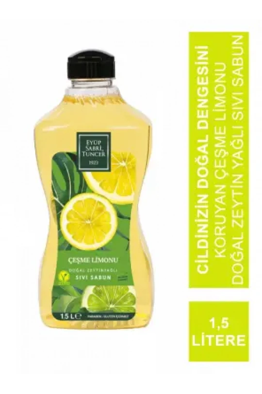 Eyüp Sabri Tuncer Doğal Zeytinyağlı Sıvı Sabun Çeşme Limonu 1,5 Lt