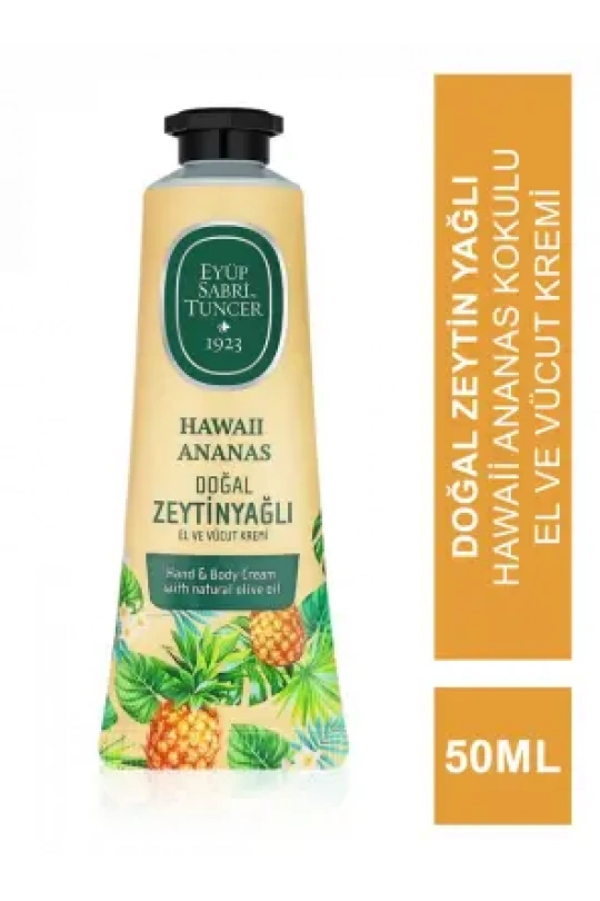 Eyüp Sabri Tuncer Hawaii Ananas Doğal Zeytinyağlı El ve Vücut Kremi 50 ml