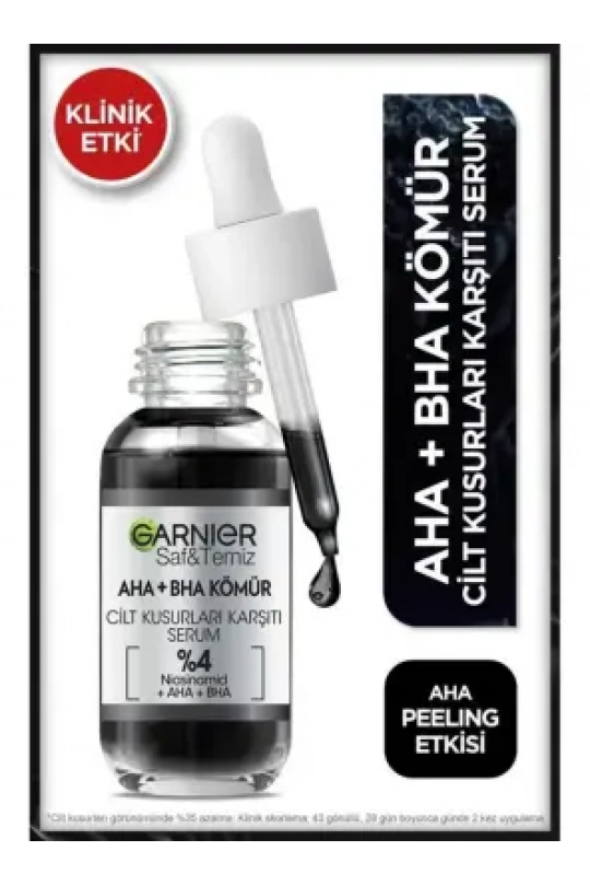 Garnier Aha+Bha Kömür Cilt Kusurları Karşıtı Serum %4 30 ml