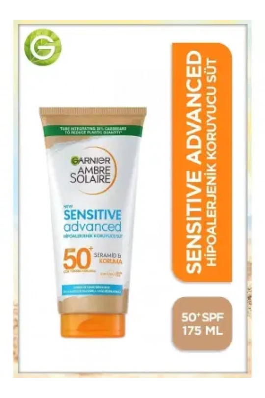 Garnier Ambre Solaire Sensitive Advanced Milk SPF 50+ - Hassas Ciltler İçin Güneş Koruyucu Süt - 175 ml