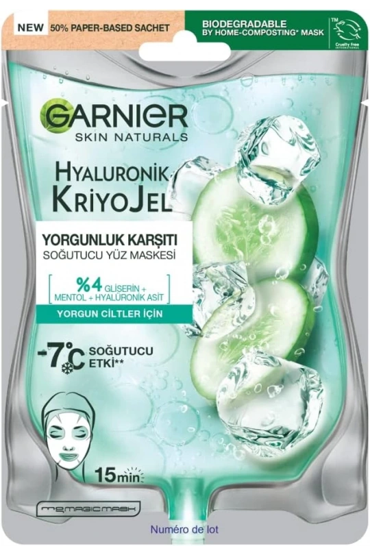 Garnier Hyaluronik Kriyojel Yorgunluk Karşıtı Soğutucu Yüz Maskesi 27 gr