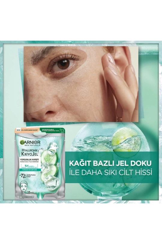 Garnier Hyaluronik Kriyojel Yorgunluk Karşıtı Soğutucu Yüz Maskesi 27 gr