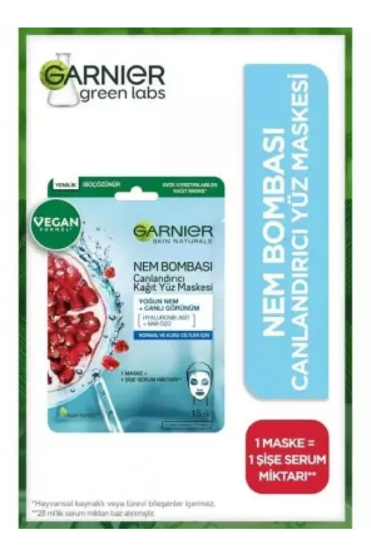 Garnier Nem Bombası Canlandırıcı Kağıt Maske 28 gr