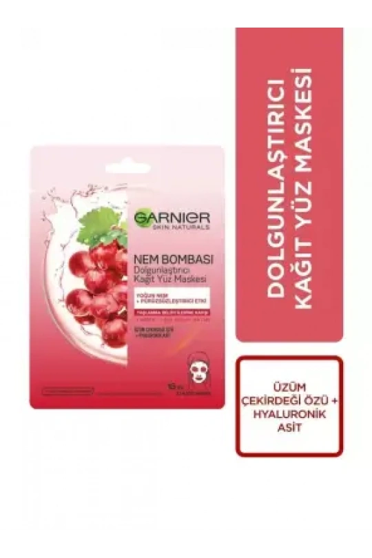 Garnier Nem Bombası Dolgunlaştırıcı Kağıt Yüz Maskesi 28 gr