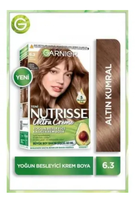 Garnier Nutrisse Ultra Creme 6,3 Altın Kumral Yoğun Besleyici Kalıcı Krem Boya
