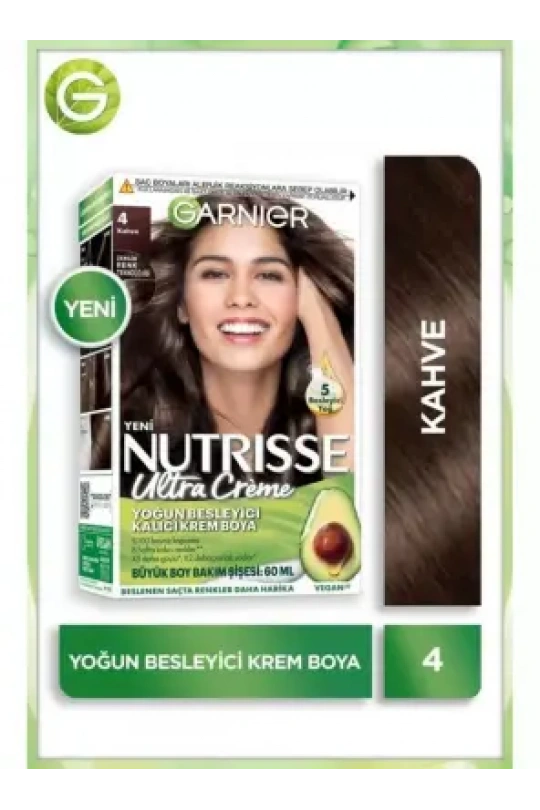 Garnier Nutrisse Yoğun Besleyici Kalıcı Krem Saç Boyası 4 Kahve