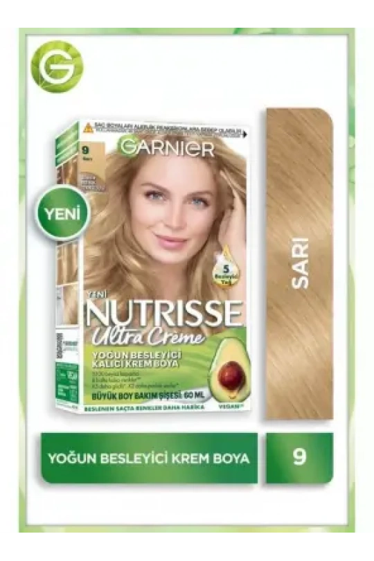 Garnier Nutrisse Yoğun Besleyici Kalıcı Krem Saç Boyası 9 Sarı