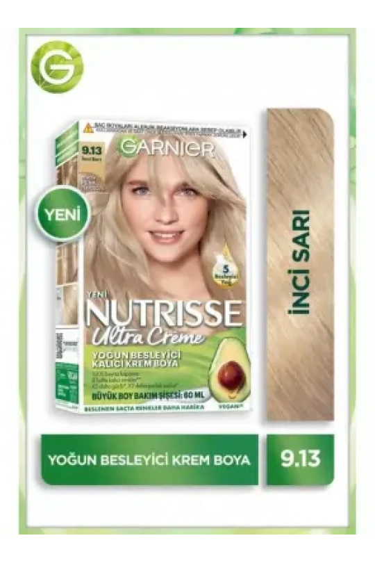 Garnier Nutrisse Yoğun Besleyici Kalıcı Krem Saç Boyası 9.13 İnci Sarı