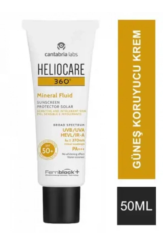 Heliocare 360 Mineral Fluid SPF+50 Güneş Koruyucu Krem 50 ml