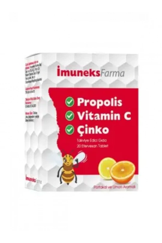İmuneks Propolis , Vitamin C ve Çinko 20 Tablet