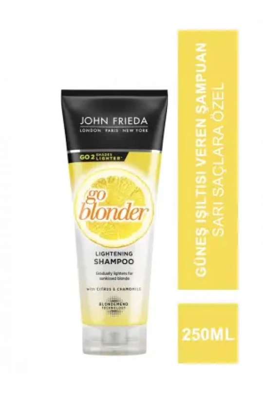 John Frieda Sheer Blonde Go Blonder Lightening Shampoo 250 ml Sarı Saçlara Özel Güneş Işıltısı Veren Şampuan