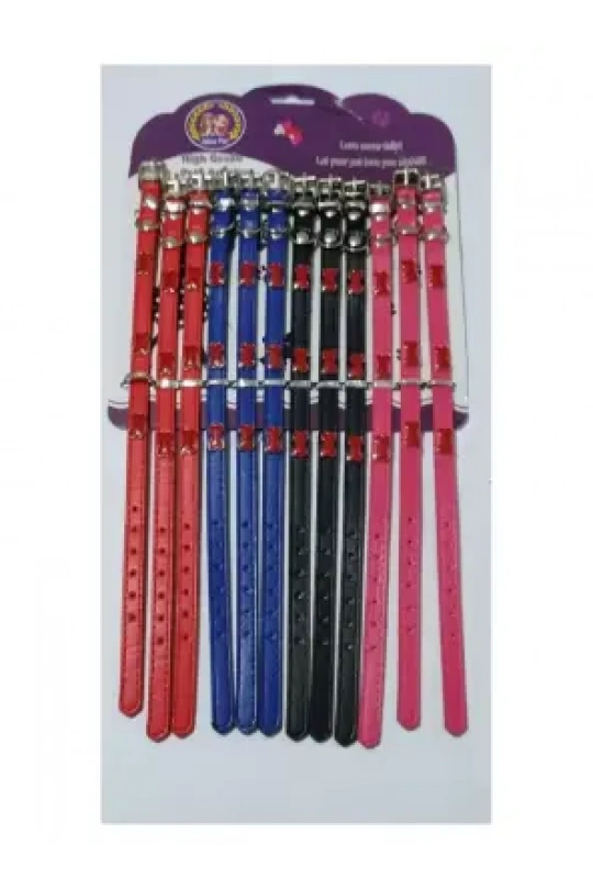 Kemik Desenli Deri Boyun Tasması