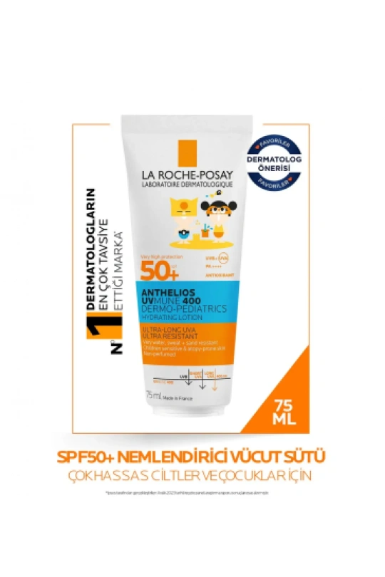 La Roche Posay Anthelios Dermo Pediatrics UVmune400 SPF50+ Hassas Ciltler ve Çocuklar İçin Güneş Koruyucu Vücut Sütü 75 ml
