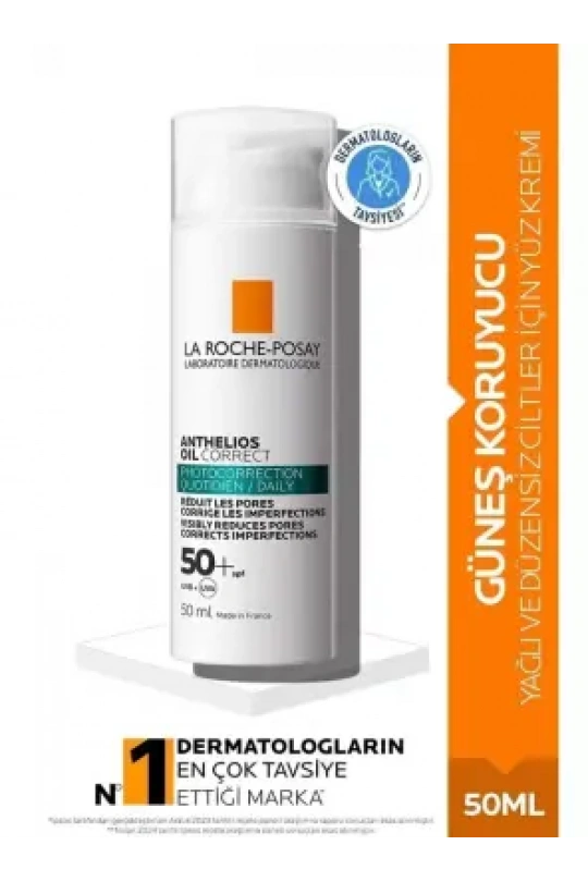 La Roche Posay Anthelios Oil Correct Spf 50+ Yağlı ve Düzensiz Ciltler için Yüz Güneş Kremi 50 ml