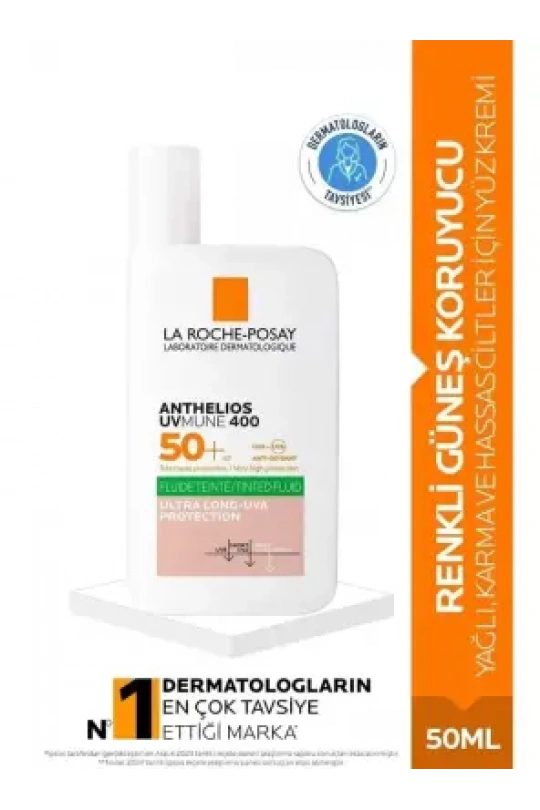 La Roche Posay Anthelios Uvmune 400 Spf50+ Oil Control Fluid Renkli Yüz Güneş Kremi 50 ml