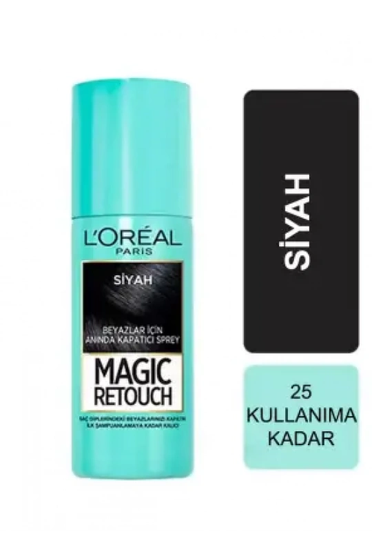 Loreal Paris Beyaz Saçlar İçin Kapatıcı Saç Spreyi - Siyah - 75 ml