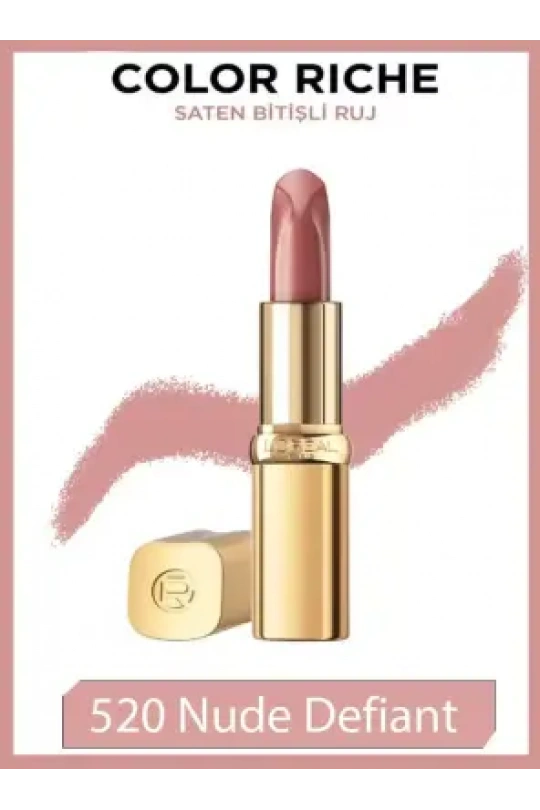 Loreal Paris Color Riche Saten Bitişli Ruj - 520 Nude Defiant