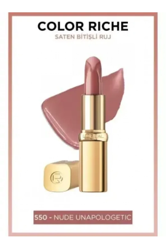 Loreal Paris Color Riche Saten Bitişli Ruj - 550 Nude Unapologetic