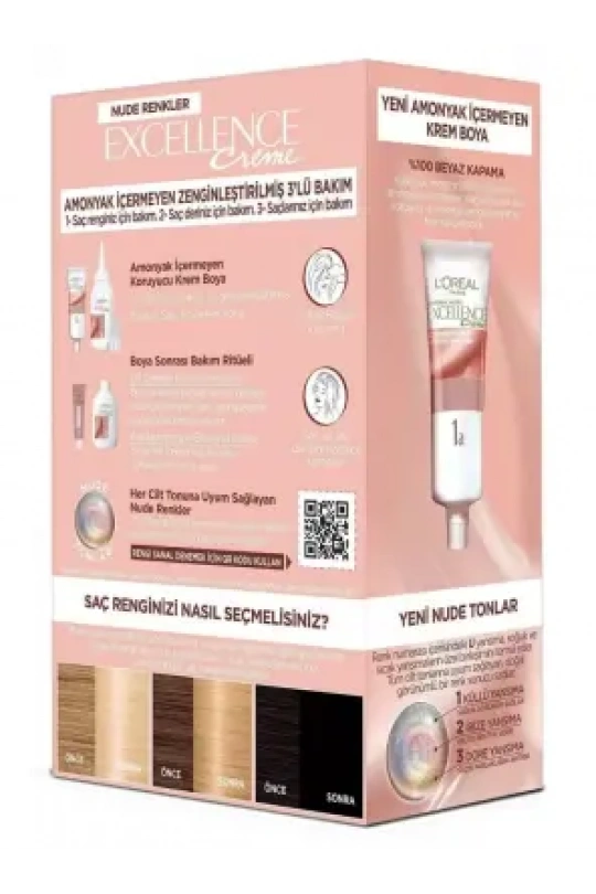 Loreal Paris Excellence Creme Nude Renkler Saç Boyası – 10u Nude Açık Sarı