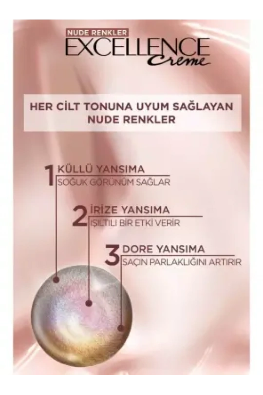 Loreal Paris Excellence Creme Nude Renkler Saç Boyası – 8u Nude Koyu Sarı