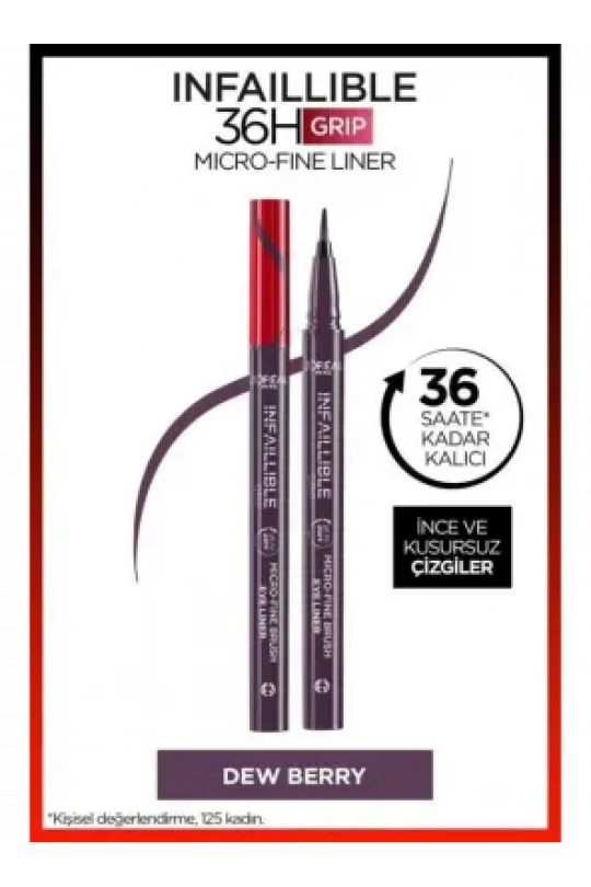 Loreal Paris Infaillible 36H Grip Micro Fine Eyeliner 04 DEW BERRY -Mor-