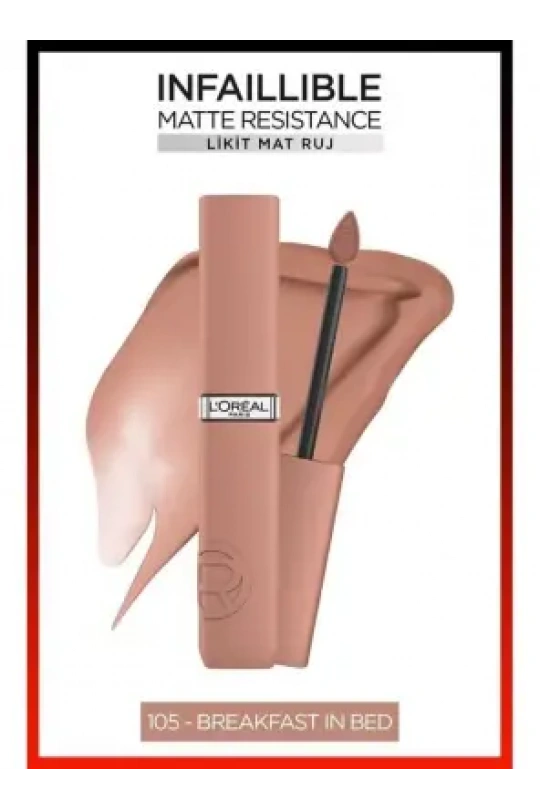 Loreal Paris Infaillible Matte Resistance Likit Mat Ruj - 105 Breakfast In Bed