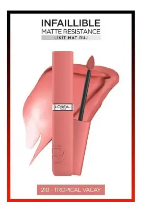 Loreal Paris Infaillible Matte Resistance Likit Mat Ruj - 210 Tropical Vacay