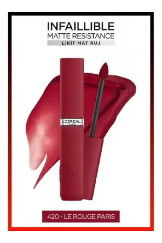 Loreal Paris Infaillible Matte Resistance Likit Mat Ruj - 420 Le Rouge Paris
