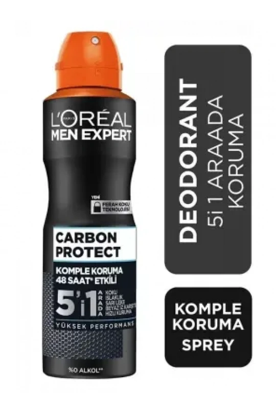 Loreal Paris Men Expert Carbon Protect 5in1 Sprey Deodorant - Komple Koruma - 150 ml