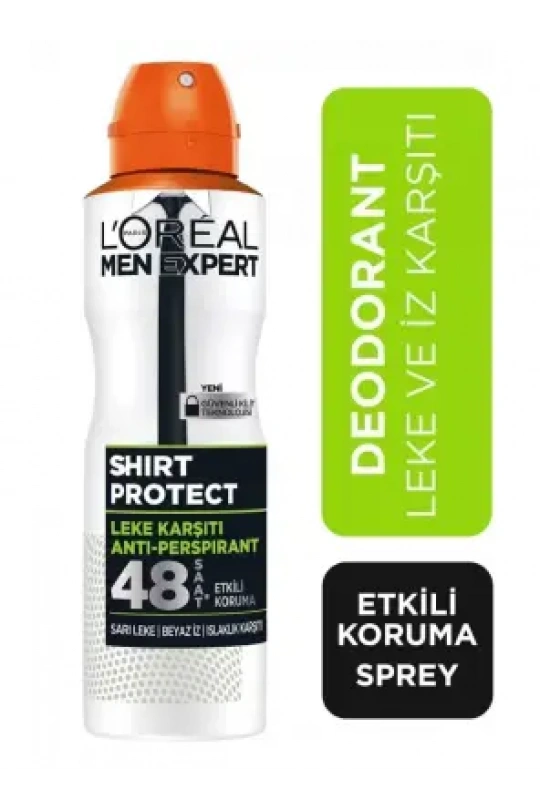 Loreal Paris Men Expert Shirt Protect Sprey Deodorant - Leke Karşıtı - 150 ml